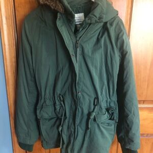 Forever 21 Olive Green Hooded Jacket